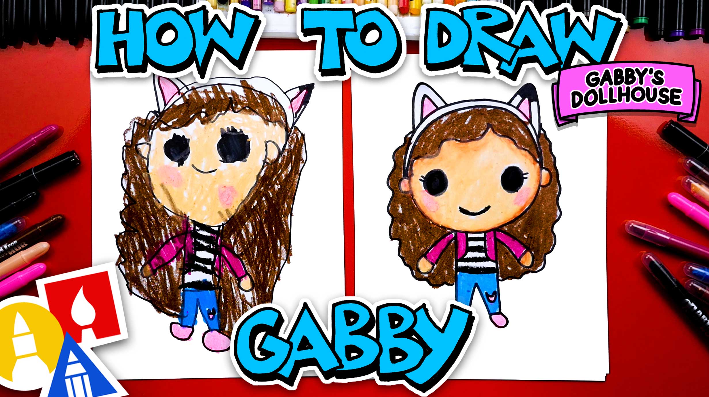How To Draw Gabby From Gabby's Dollhouse Art For Kids Hub