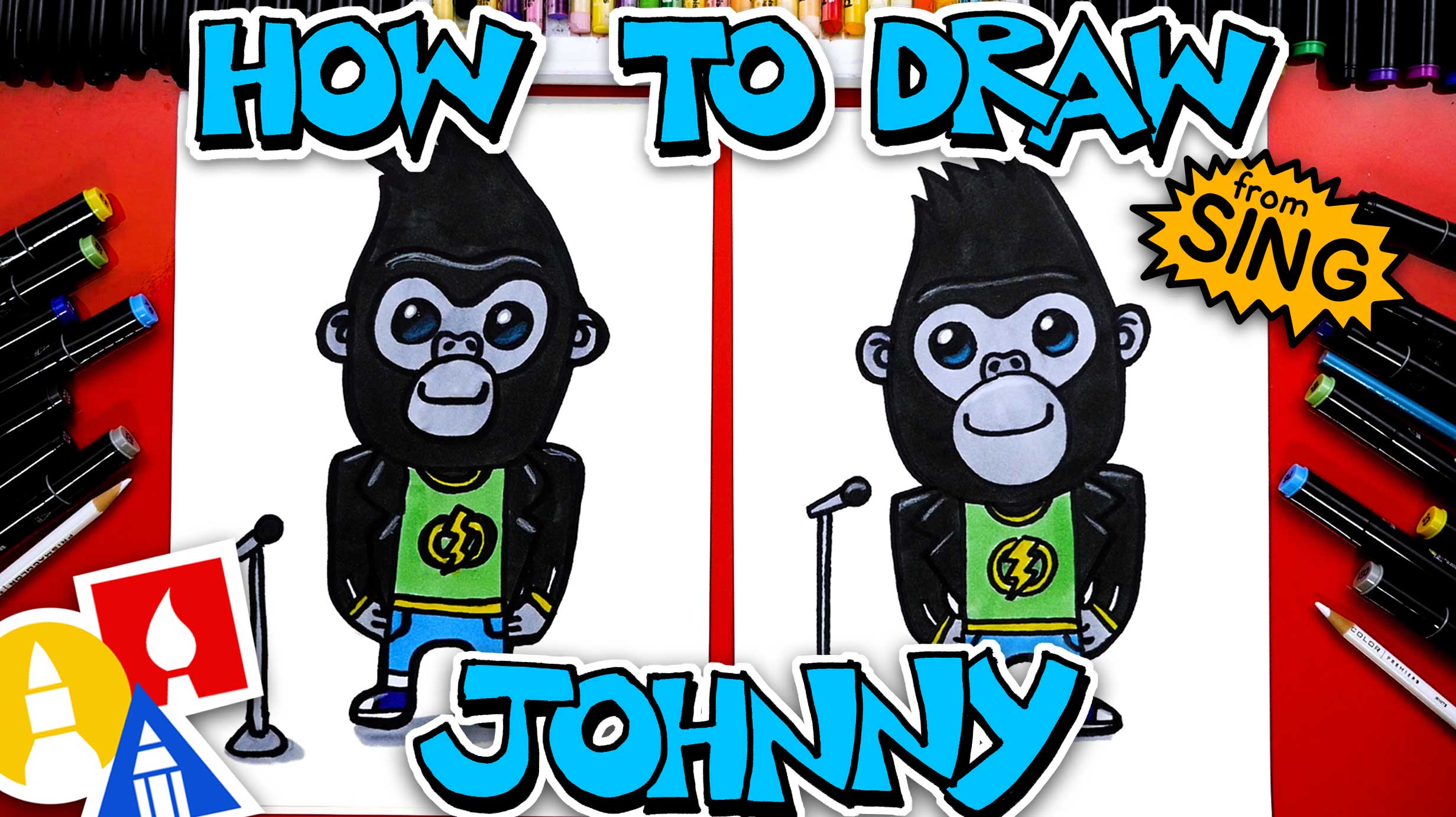 How To Draw Johnny From Sing - Art For Kids Hub