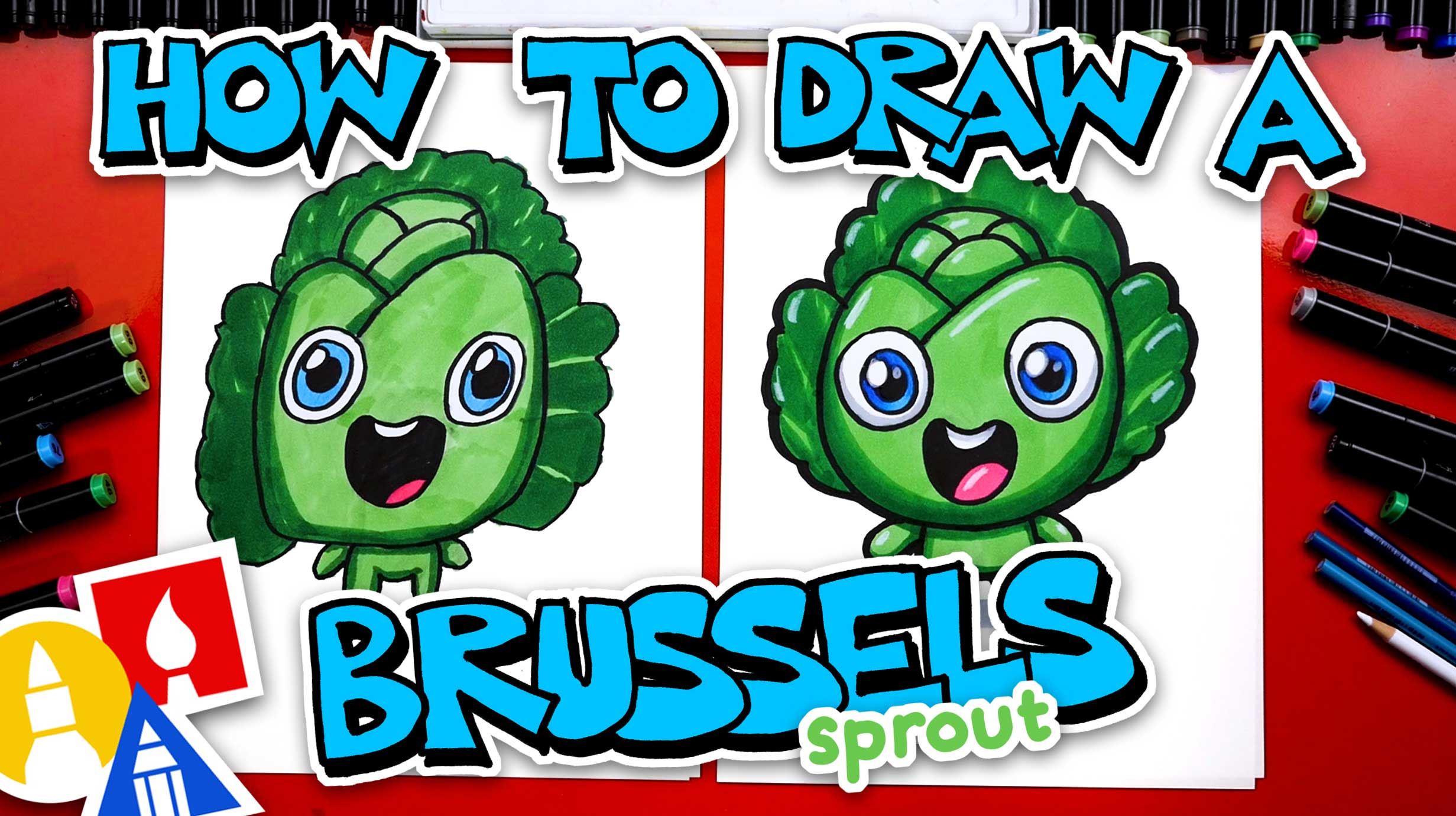 How To Draw A Brussels Sprout - Art For Kids Hub