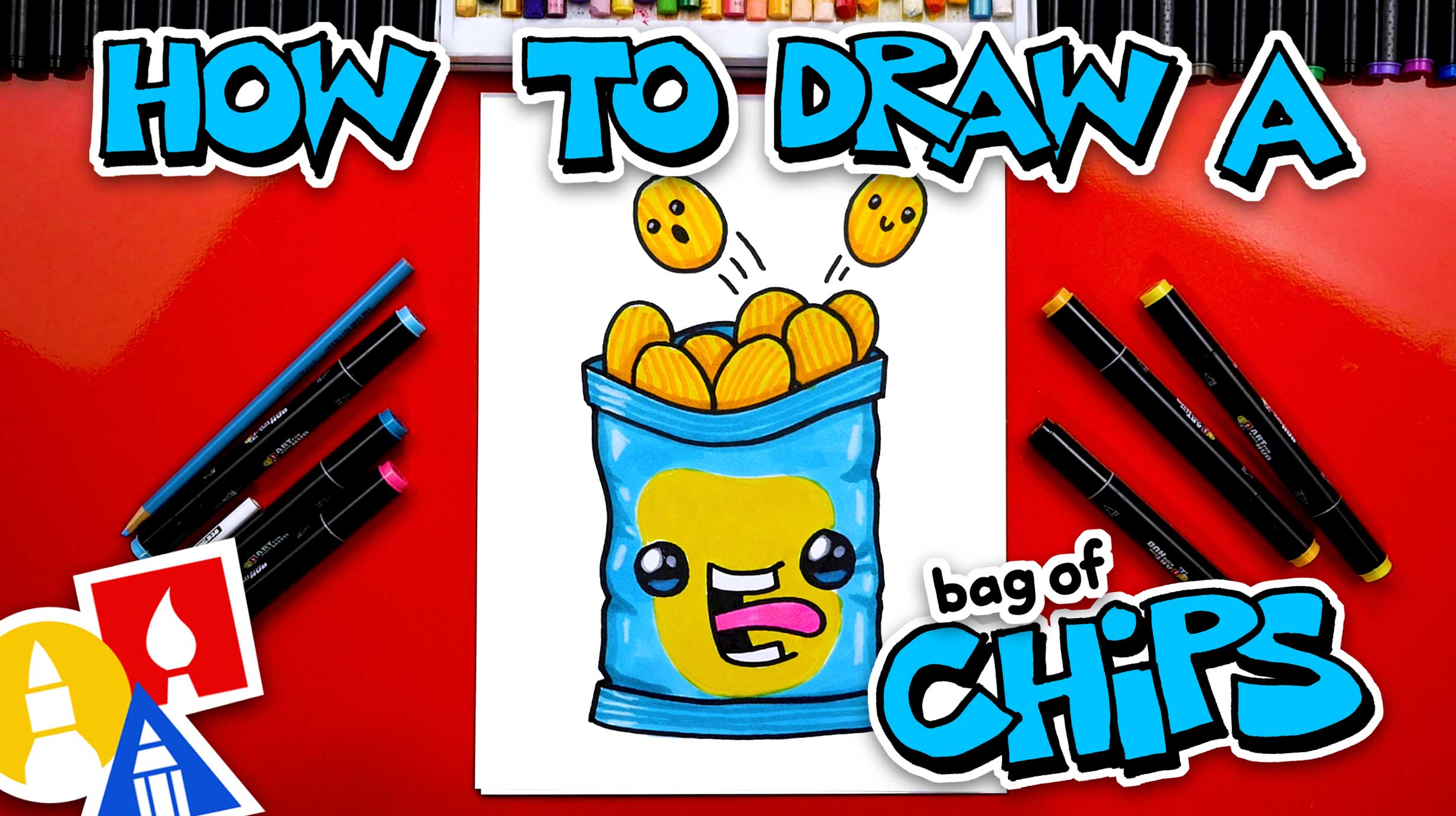 How To Draw A Funny Bag Of Chips - Art For Kids Hub