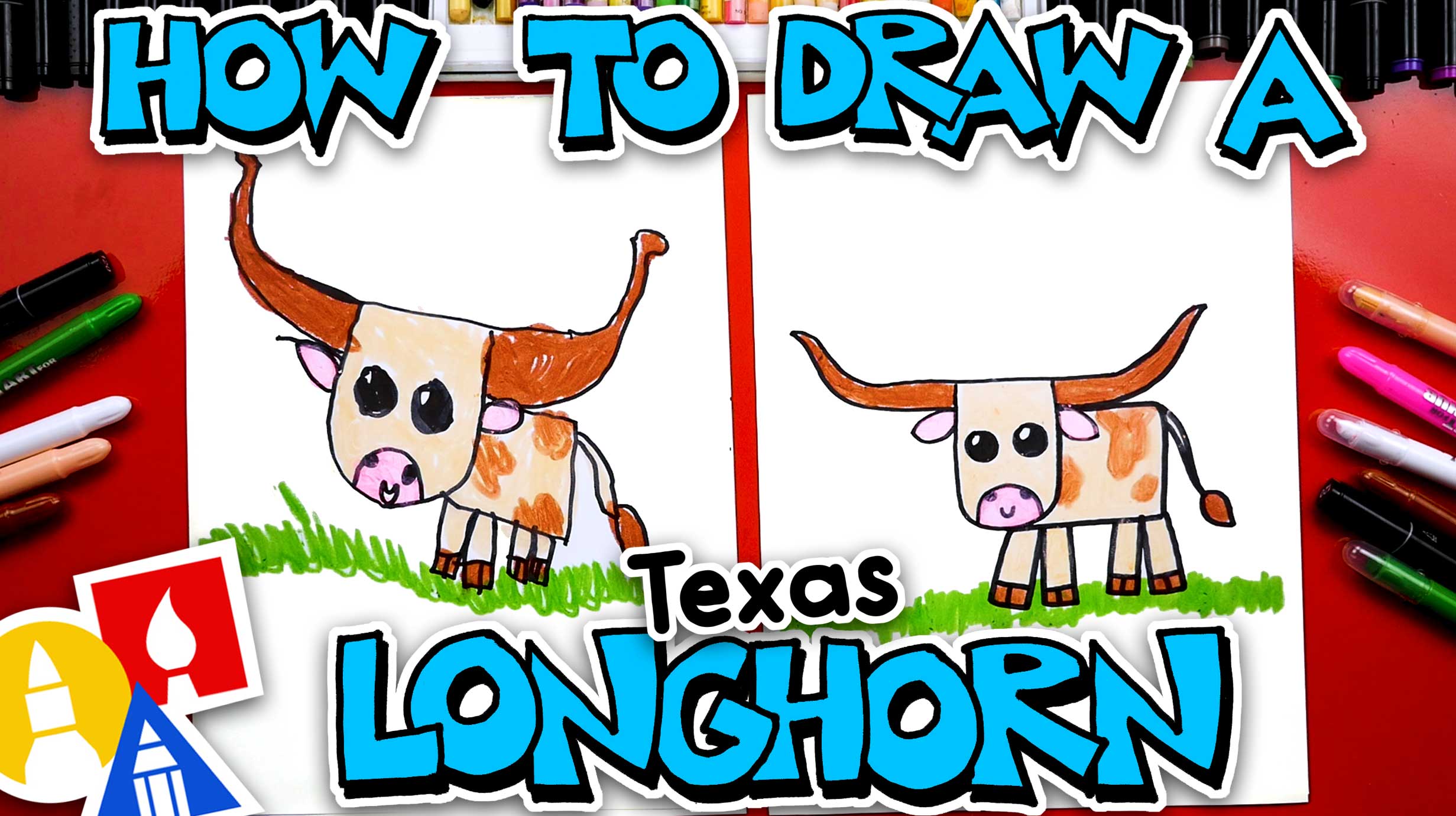 How To Draw A Texas Longhorn Cow Art For Kids Hub