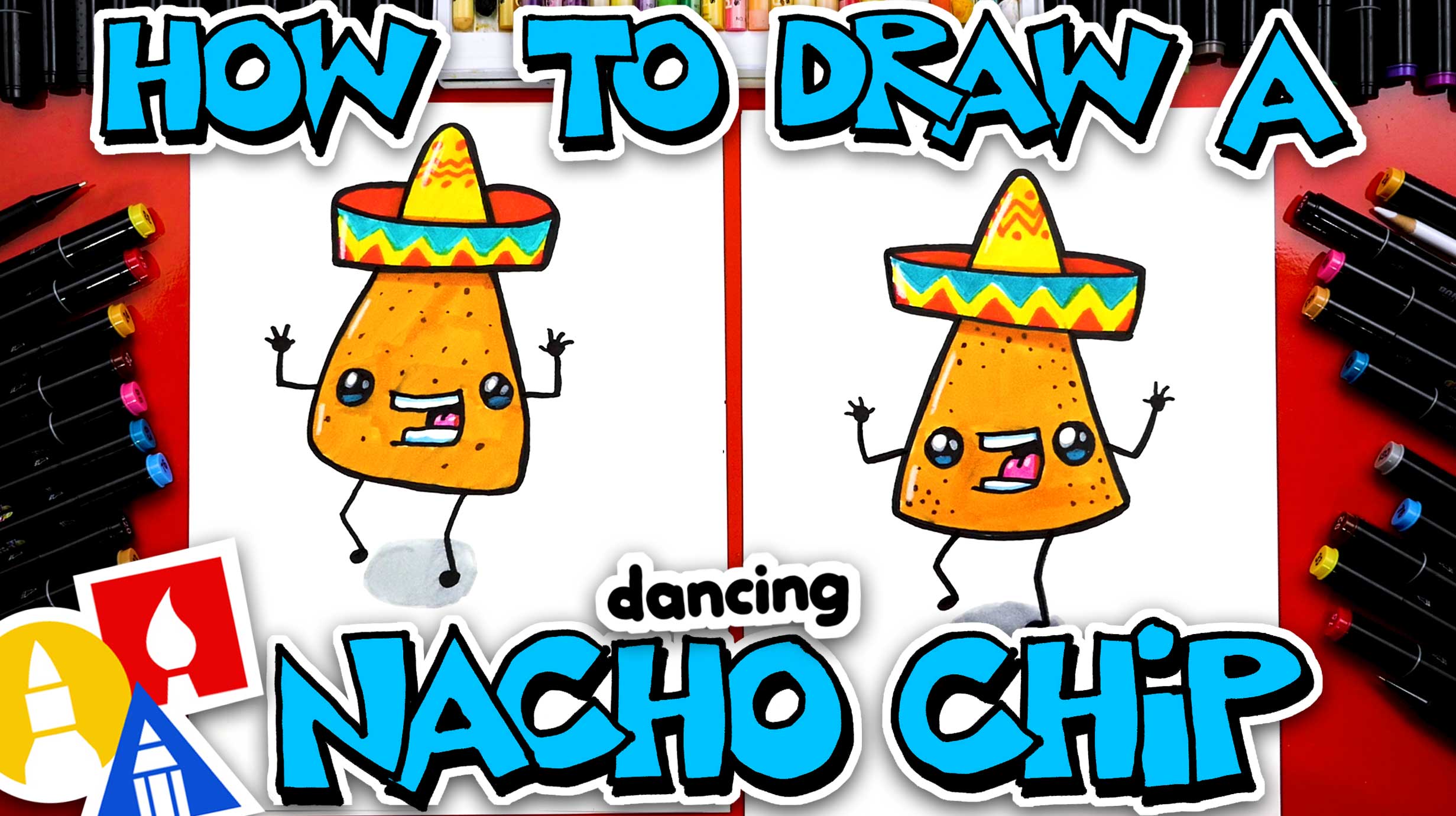 How To Draw A Dancing Nacho Chip - Art For Kids Hub