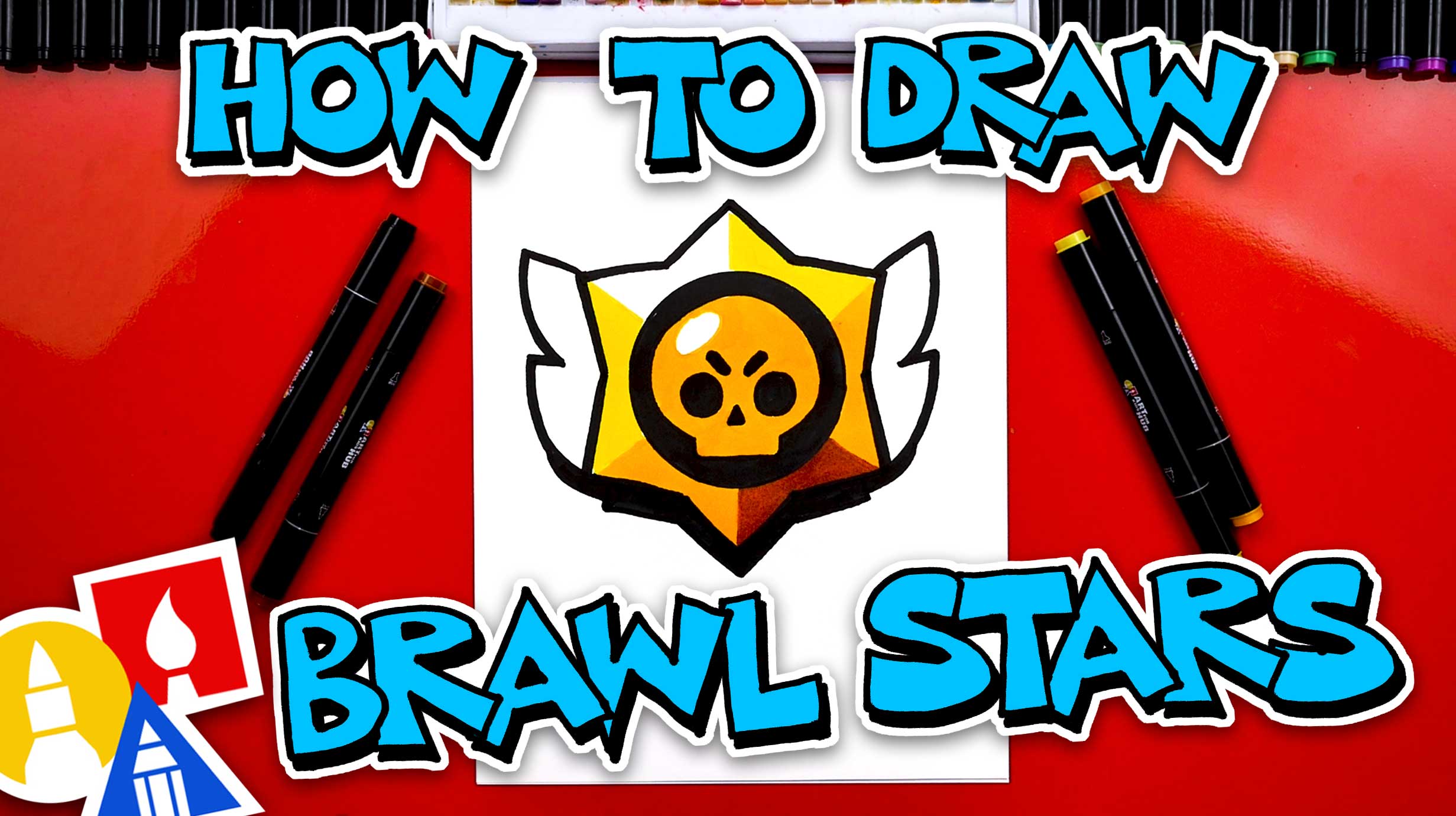 How To Draw The Brawl Stars Logo - Art For Kids Hub -