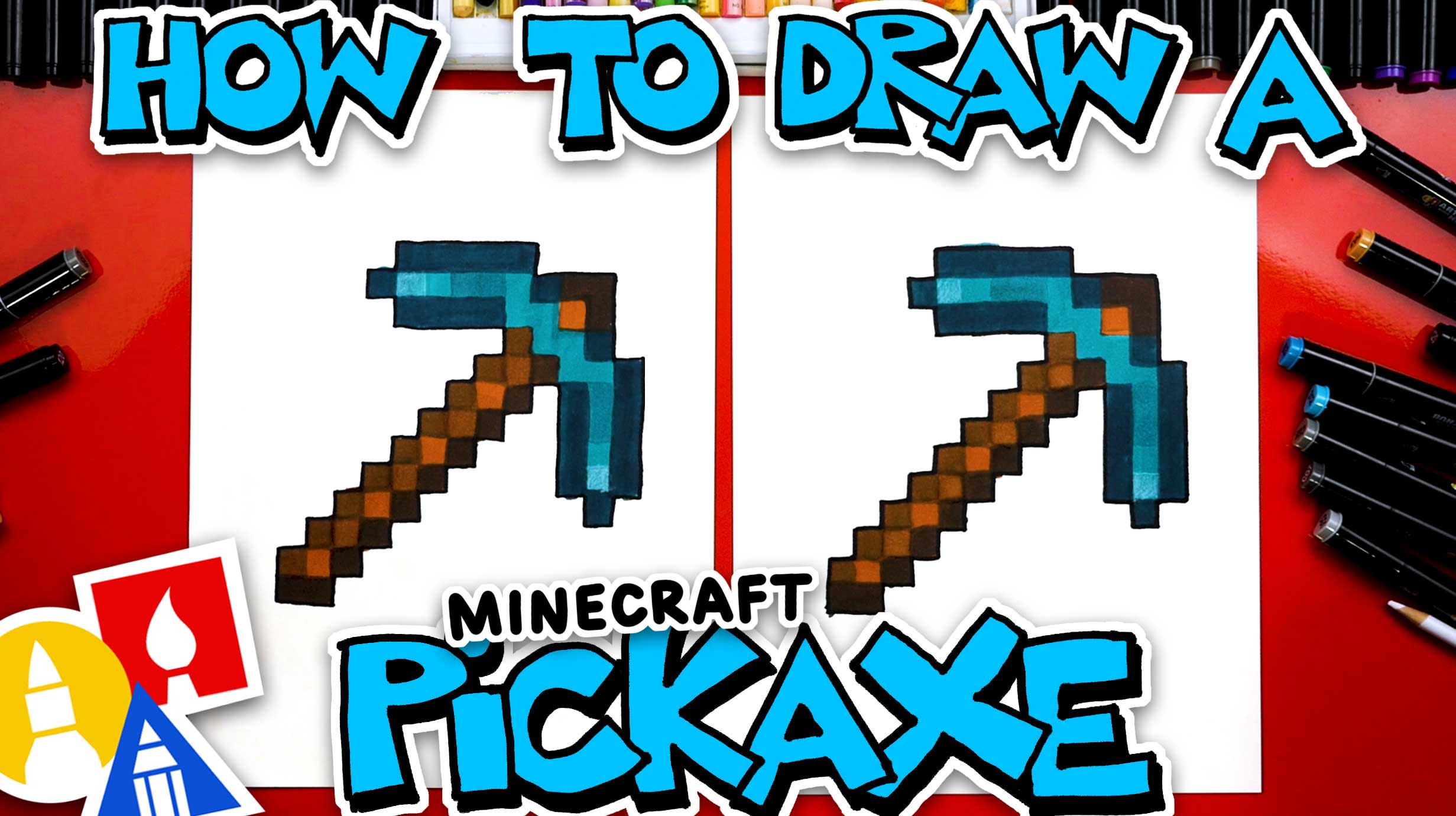 How To Draw A Minecraft Pickaxe - Art For Kids Hub