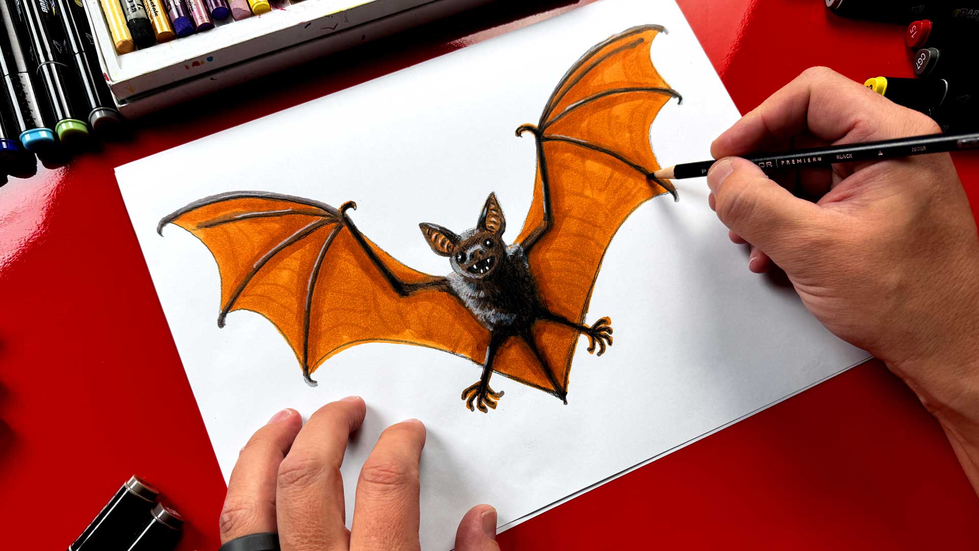 How To Draw A Realistic Bat Advanced Art For Kids Hub