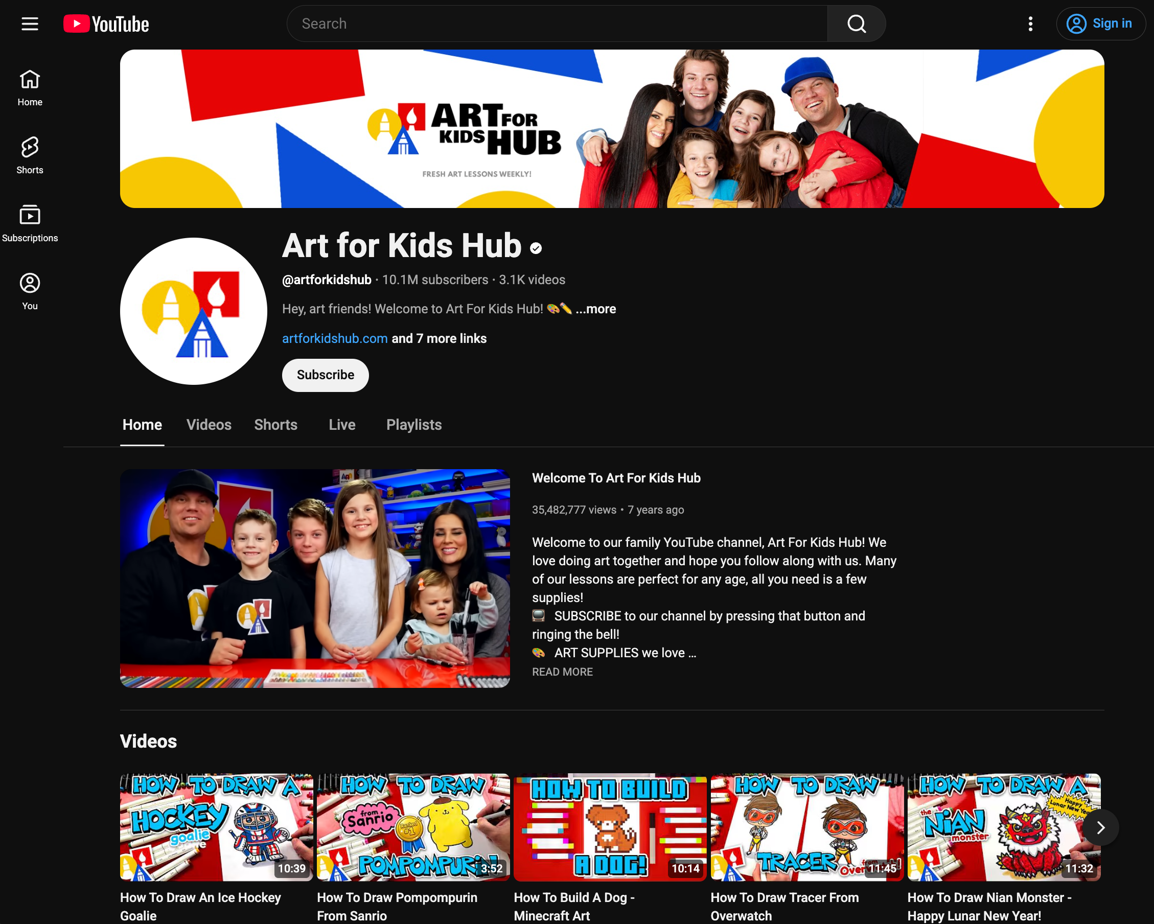 Art For Kids Hub YouTube Channel