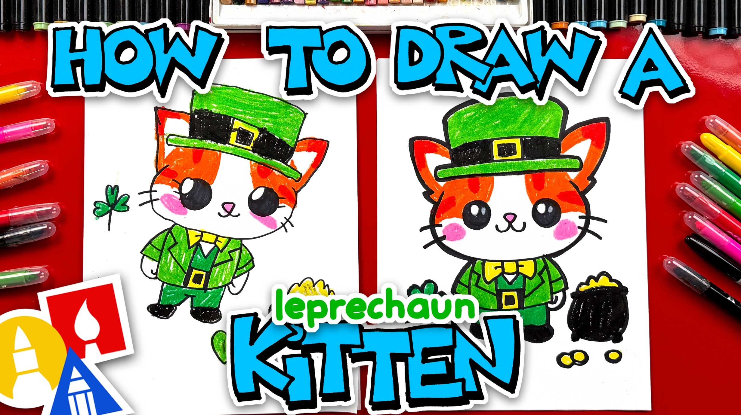 How To Draw The Cutest Leprechaun Kitten - Art For Kids Hub — Free ...