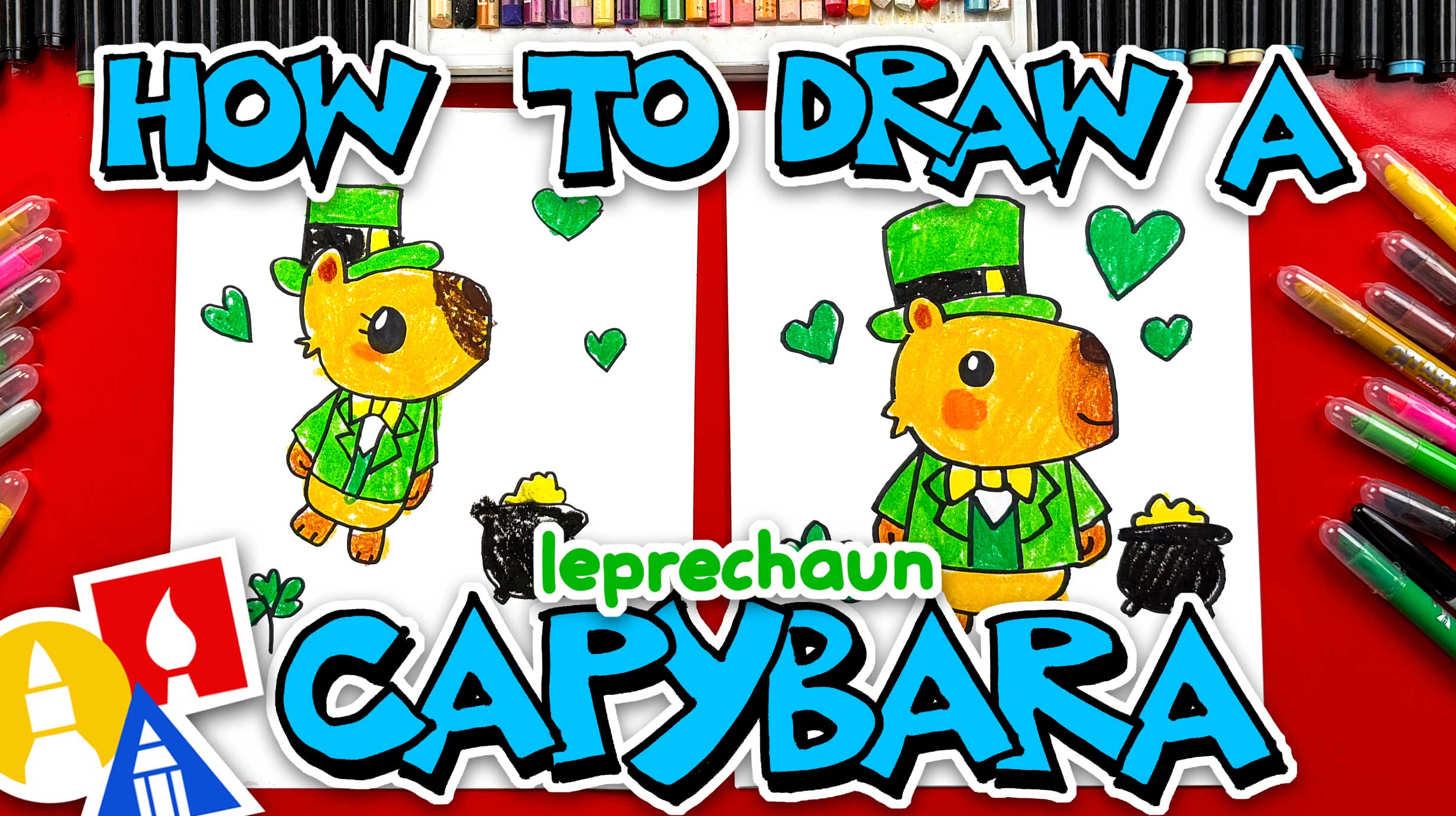 How To Draw A Capybara Leprechaun - Art For Kids Hub — Free Drawing ...
